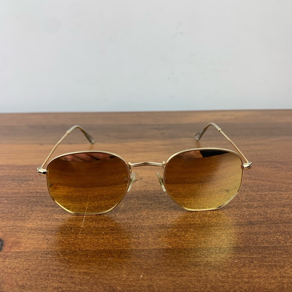 Sojos Polarized Hexagonal Sunglasses Polygon Shades SJ1072 Pink *Scratched*